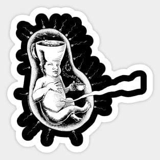 Too Much Coffee Man Fetus Sticker